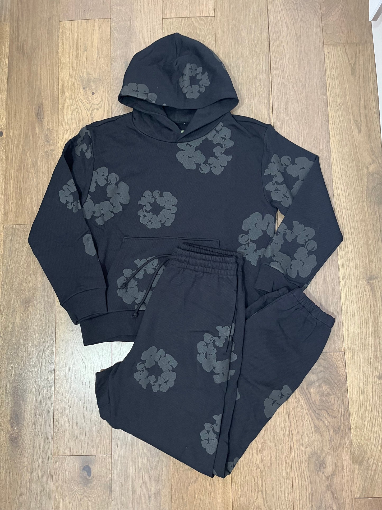 Denim Tears The Cotton Wreath Triple Black Tracksuit