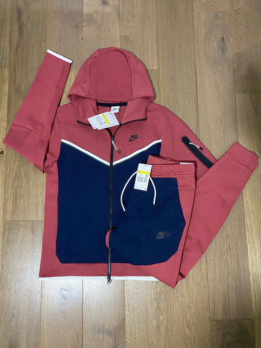 New Season Tech fleece red blue tracksuit