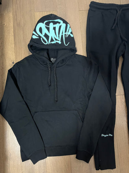 Synaworld black teal blue tracksuit