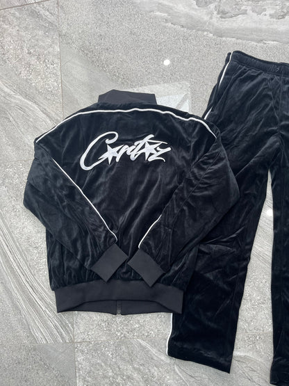 Corteiz crtz rtw 'VVS Black' Velour traclsuit