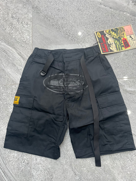 Corteiz Guerillaz Cargo shorts Triple Blacl