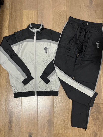 Trapstar irongate Shellsuit grey black tracksuit