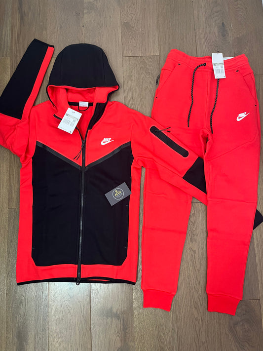 New Season Tech Fleece Crimson Red / Black Tracksuit