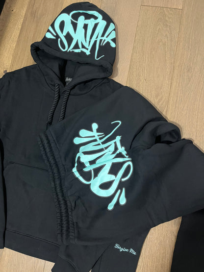 Synaworld black teal blue tracksuit