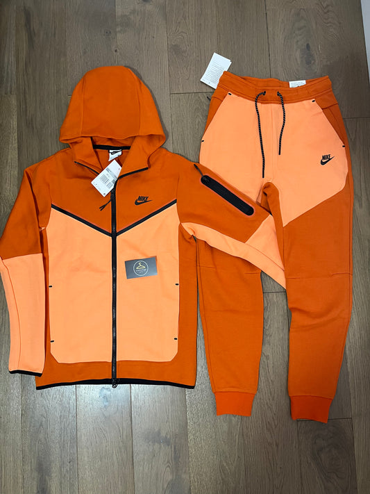 New Season Tech fleece tracksuit two toned orange