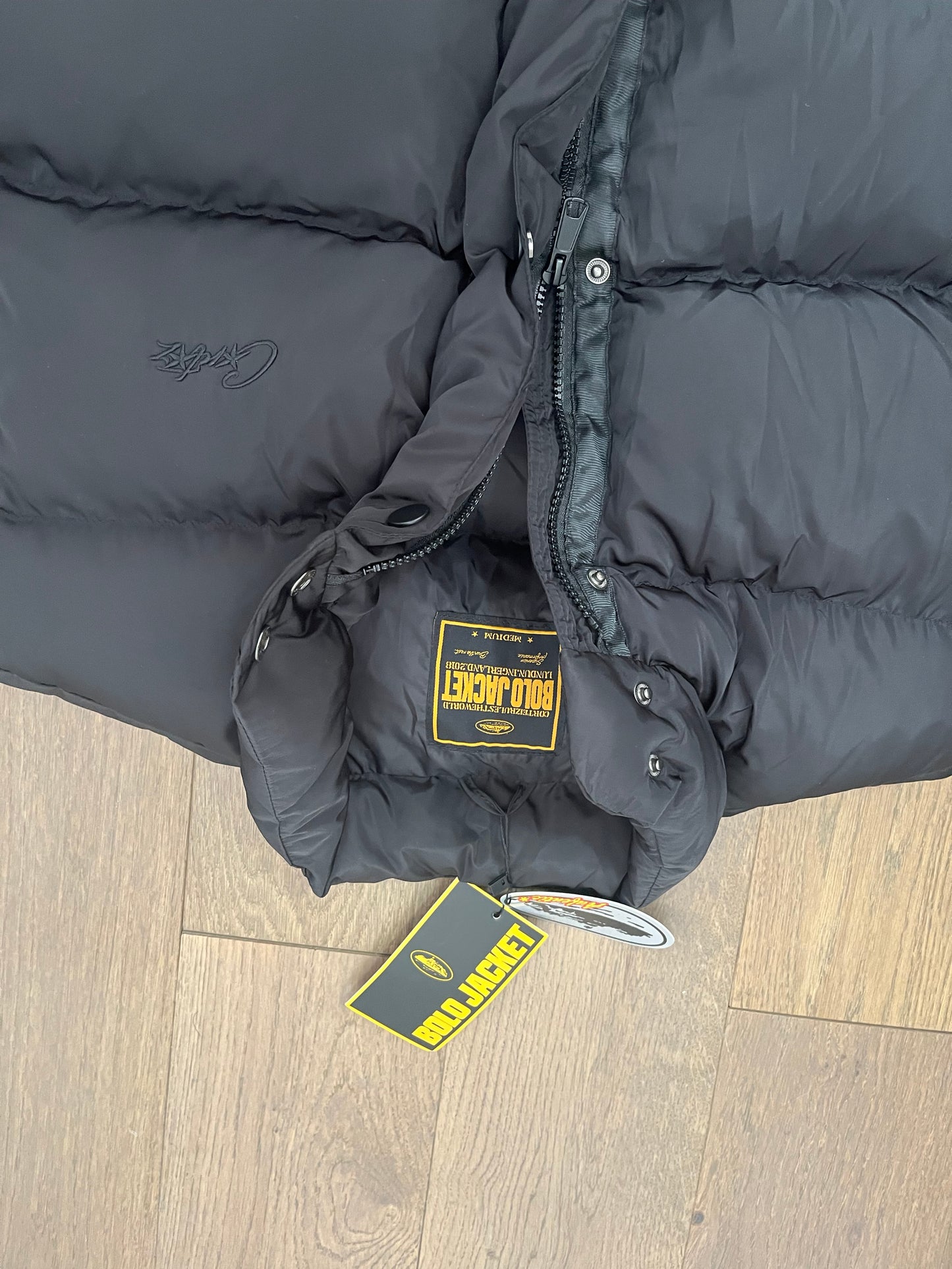 Corteiz crtz rtw Bolo Triple Black Puffer Jacket